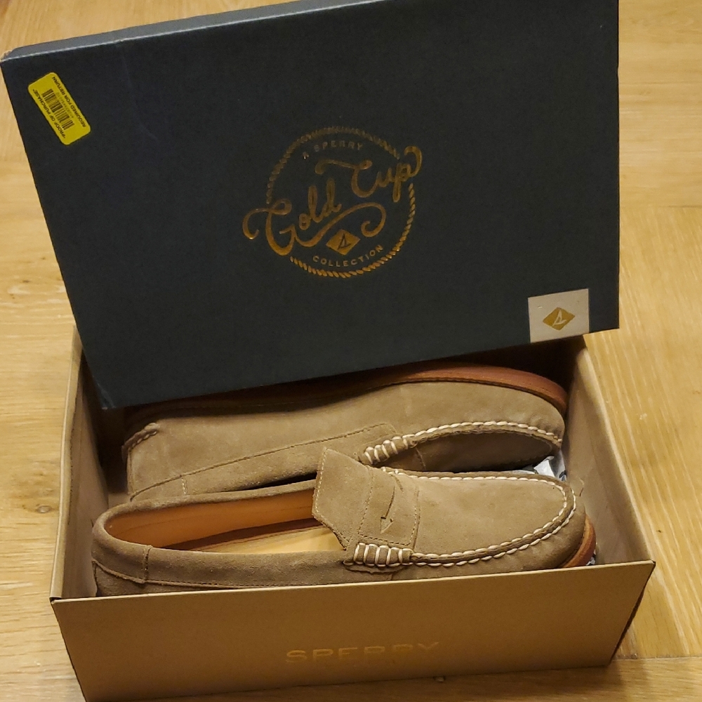 Sperry Gold Cup A/O Penny Caramel Suede Loafers STS22145 Men’s 11M